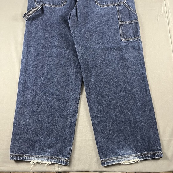 VTG Eagle Blue Jeans Mens 38x31 Dark Blue Denim Pants Loose Baggy Carpenter y2k - Picture 12 of 13